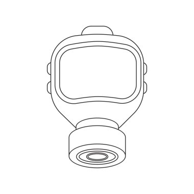 Yangın gaz maskesi simgesi siyah. Tek siluet yangın ekipmanları simgesi büyük itfaiye satırından.