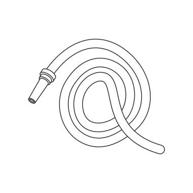 Hortum simge vektör simge siyah. Tek siluet yangın ekipmanları simgesi büyük itfaiye satırından.