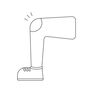 Diz yaralanma simgesi çizgi film. Büyük hasta, hastalıktan tek hasta Icon set.