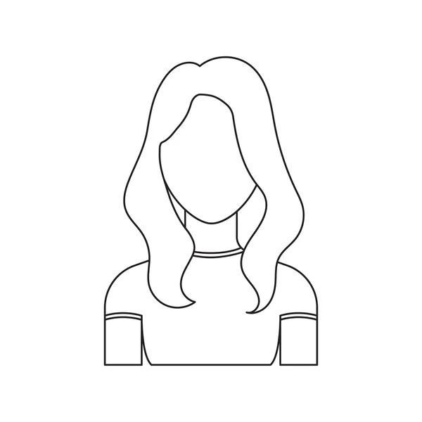 Girl icon line. Single avatar,peopleicon from the big avatar line. — Stock Vector