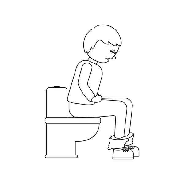 Diarrhea icon cartoon. Single sick icon from the big ill, disease set. — Stock Vector