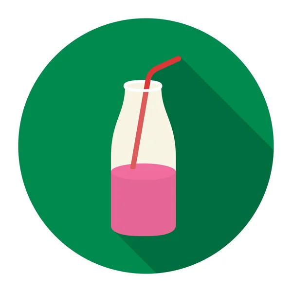 Icono de yogur líquido plano. Single bio, eco, producto orgánico icono de la gran serie de leche . — Archivo Imágenes Vectoriales