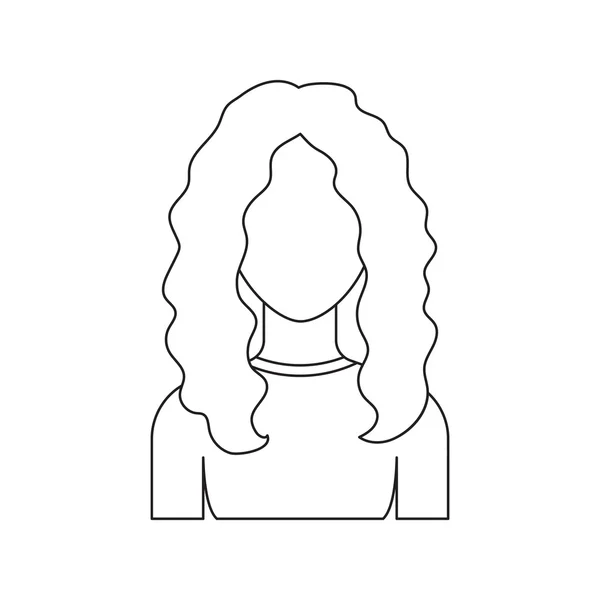 Kızıl saçlı simgesi hattı. Tek avatar, peopleicon büyük avatar satırından. — Stok Vektör