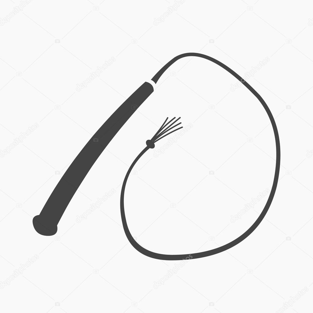 Whip icon cartoon. Singe western icon from the wild west collection.