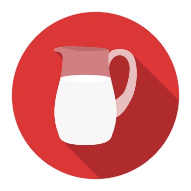 MLK sürahi simgesi düz. Tek biyo, Eko, büyük süt kümesinden organik ürün simgesi.