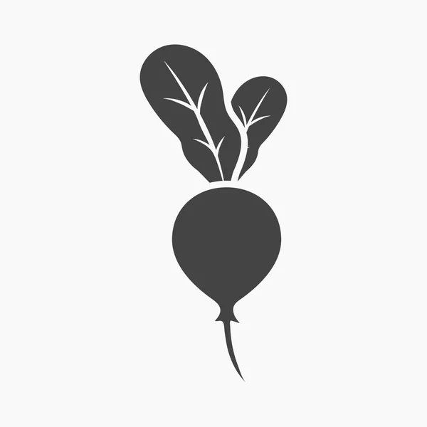 Desenhos animados de ícones de rabanete. Ícone de legumes Singe do conjunto de alimentos eco . — Vetor de Stock