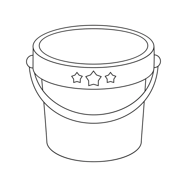 Ícone de linha de balde infantil. Ilustração para web e design móvel . —  Vetores de Stock