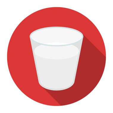 Cam süt simgesi düz. Tek biyo, Eko, büyük süt kümesinden organik ürün simgesi.