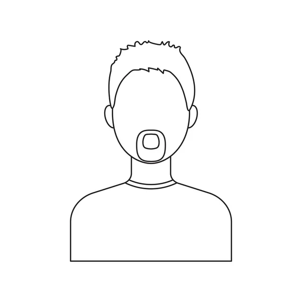 Man met een baard pictogram lijn. Enkele avatar, peopleicon uit de grote avatar-lijn. — Stockvector