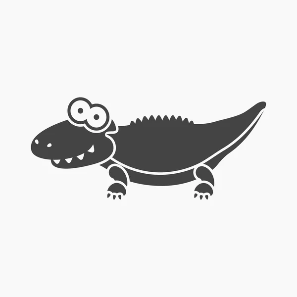 Icône crocodile noir. Illustration pour web et mobile design . — Image vectorielle