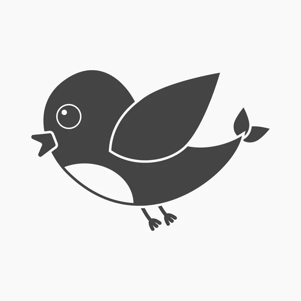 Icono negro pájaro. Ilustración para diseño web y móvil . — Vector de stock