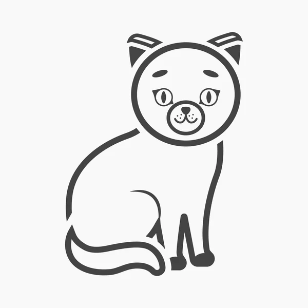 Web とモバイルのベクトル図の猫アイコン — ストックベクタ