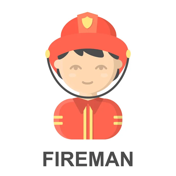 Icône de dessin animé pompier. Illustration pour web et mobile design . — Image vectorielle