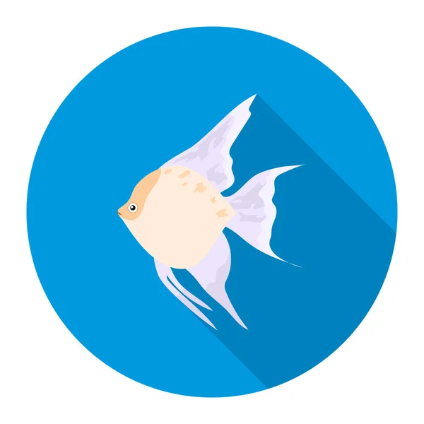 Skaláry společné ryba ikona plochý. Připálit akvarijních ryb ikonu z moře, podmořský život ploché. — Stockový vektor