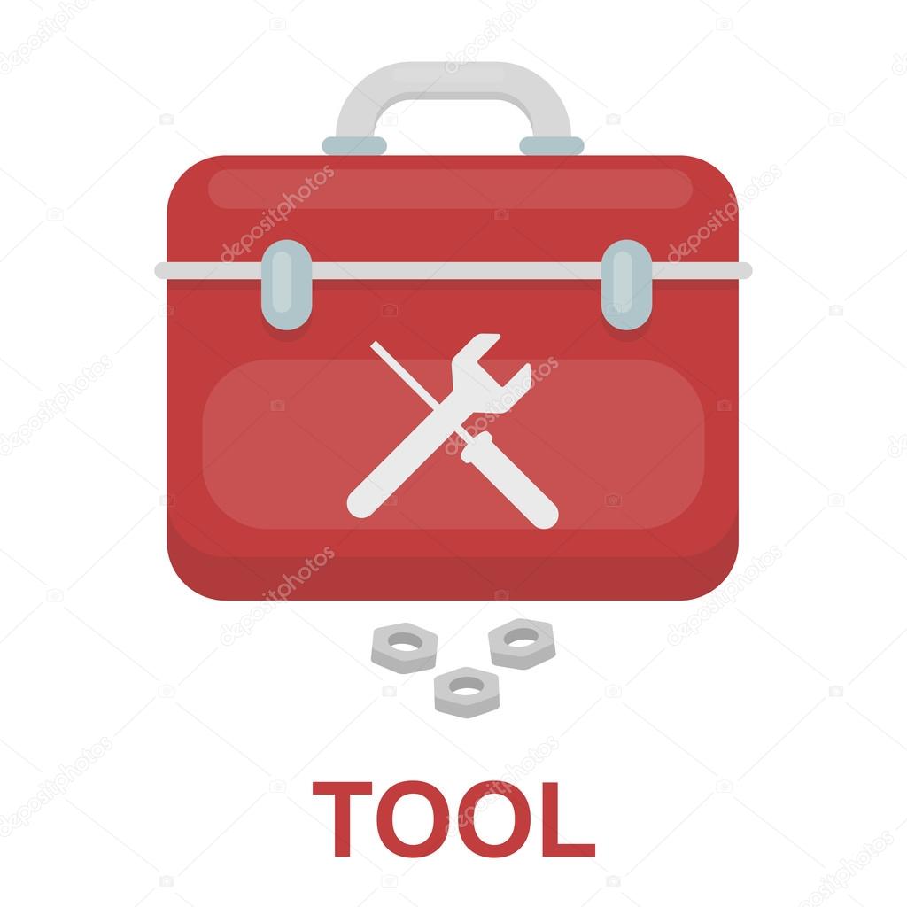 Toolbox icon cartoon. Single silhouette plumbing icon.