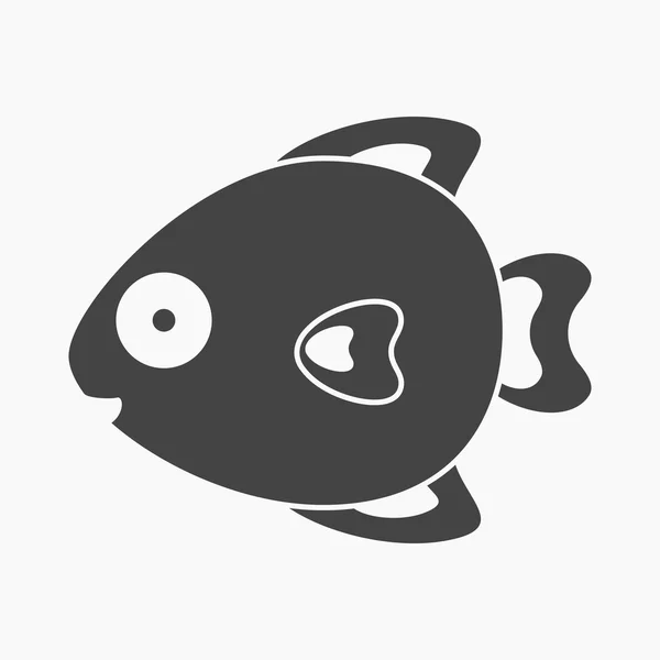 Icône poisson noir. Illustration pour web et mobile design . — Image vectorielle