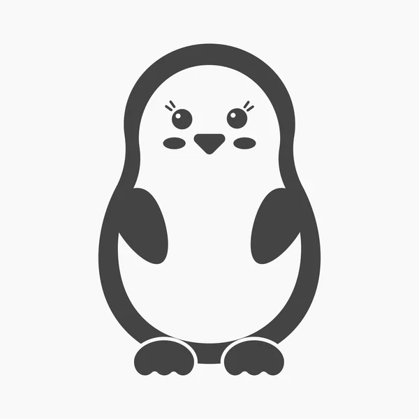 Icono negro de pingüino. Ilustración para diseño web y móvil . — Archivo Imágenes Vectoriales