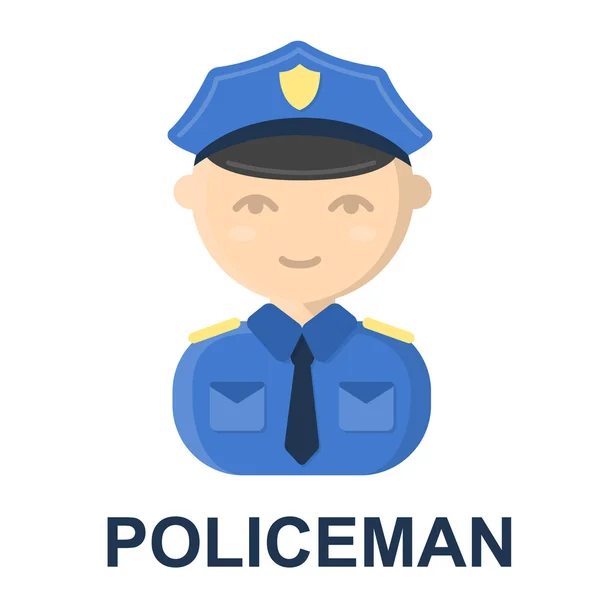 警官漫画アイコン。Web およびモバイル デザインの例. — ストックベクタ
