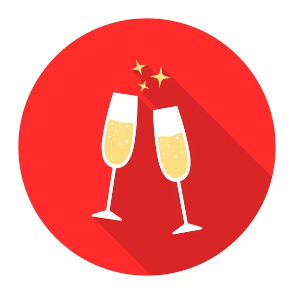 Icona in vetro Champagne di illustrazione vettoriale per web e mobile — Vettoriale Stock