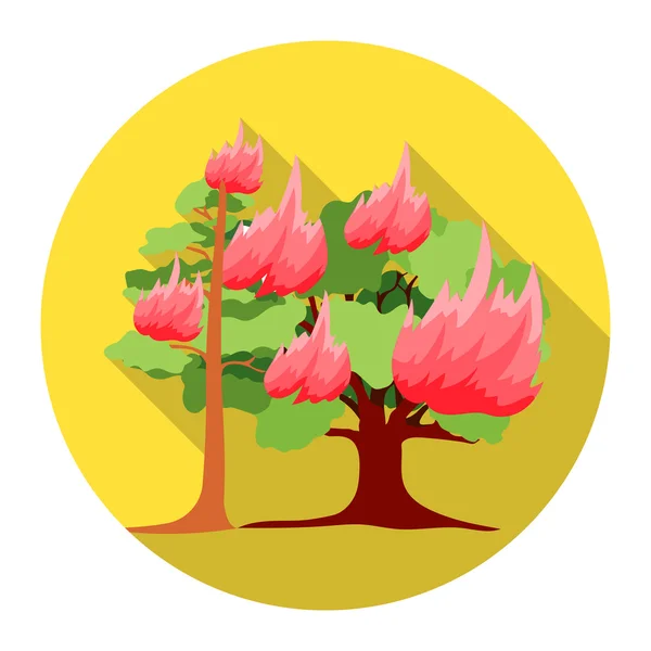 Δάσος φωτιά εικονίδιο του φορέα σε επίπεδη στυλ για το web — Διανυσματικό Αρχείο