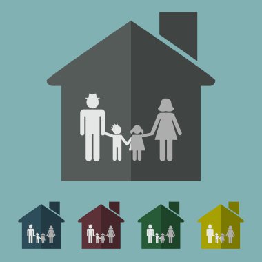 düz arka plan vektör çizim üzerinde aile tasarım