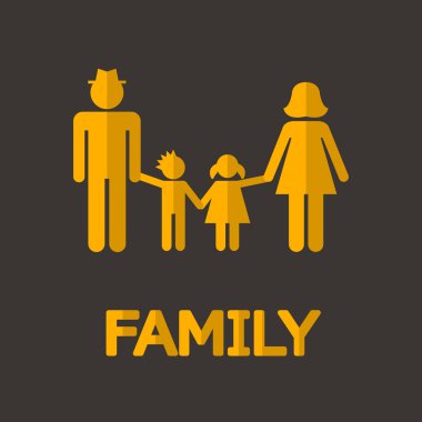 düz arka plan vektör çizim üzerinde aile tasarım