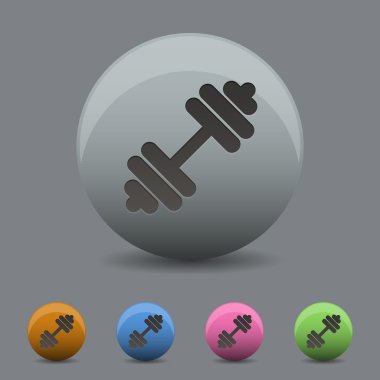 barbell icon in design wihh  shadow clipart