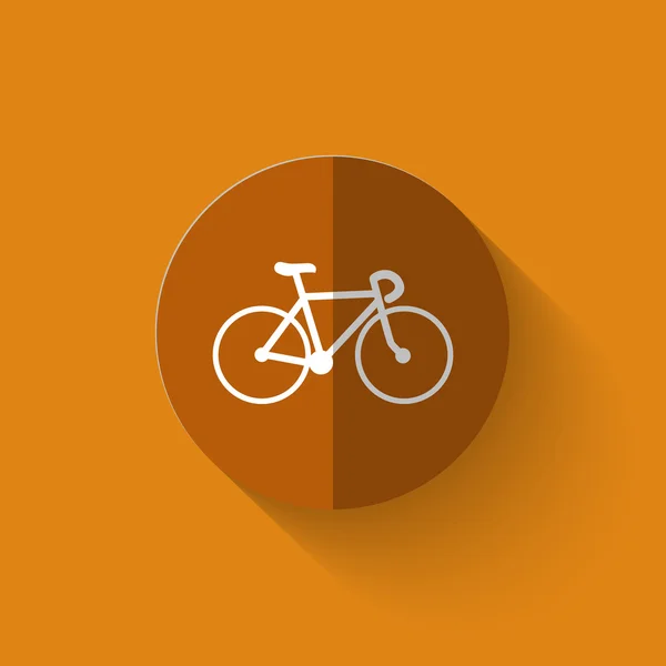 フラットなデザイン wihh 長い影で自転車アイコン — ストックベクタ