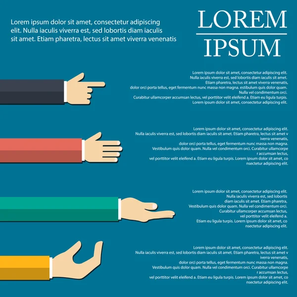 Illustration der Hand-Infografik im flachen Design auf Hintergrund — Stockvektor