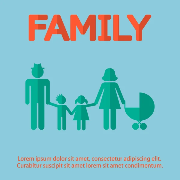 Familjen design över bakgrund vektor illustration platt — Stock vektor
