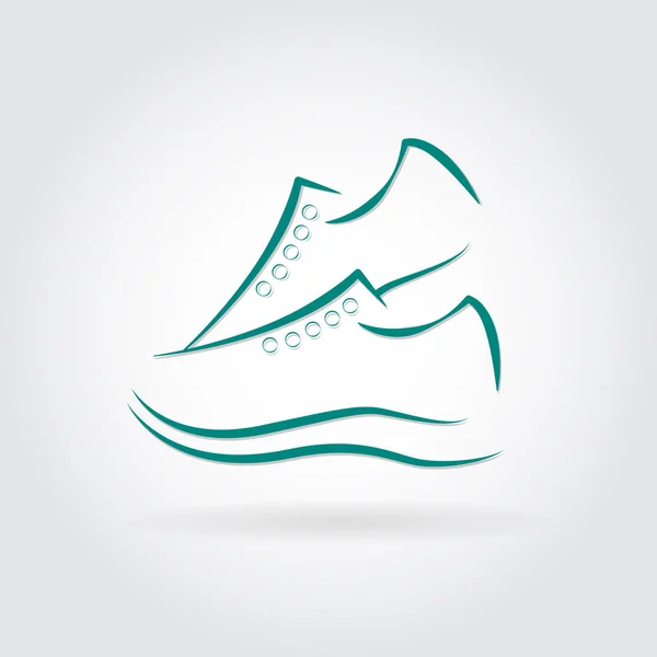 Illustartion på sneakers ikonen med skugga — Stock vektor