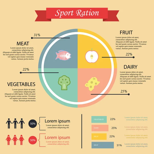 Sağlık yaşam tarzı Infographic Flat çizimi tasarlanmış — Stok Vektör