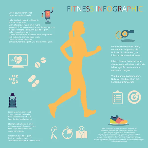 Ilustracja infographic zdrowego stylu życia w Płaska konstrukcja — Wektor stockowy