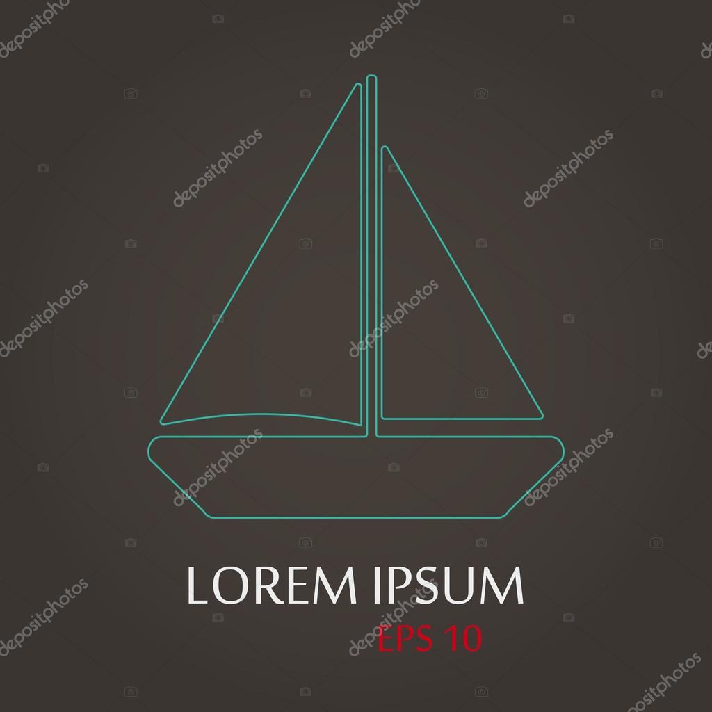 Vector illustration of business and finance icon yacht