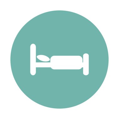 Beyaz arka plan üzerinde siyah vektör yatak Icons set