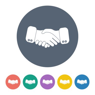 Siyah simge tokalaşması. iş ve finans için arkaplan