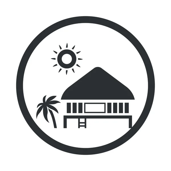 Ilustración vectorial tropical de verano - Palmera y Beach House — Vector de stock