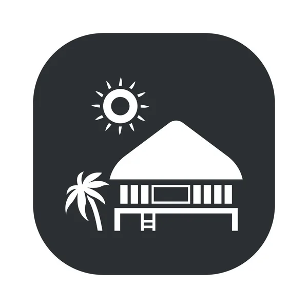 Ilustración vectorial tropical de verano - Palmera y Beach House — Vector de stock