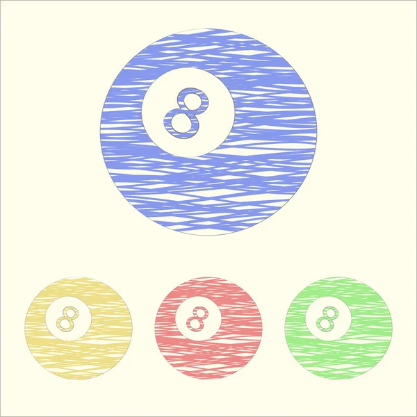 Eight ball. Vectorillustratie over Wit — Stockvector