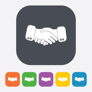 Siyah simge tokalaşması. iş ve finans için arkaplan