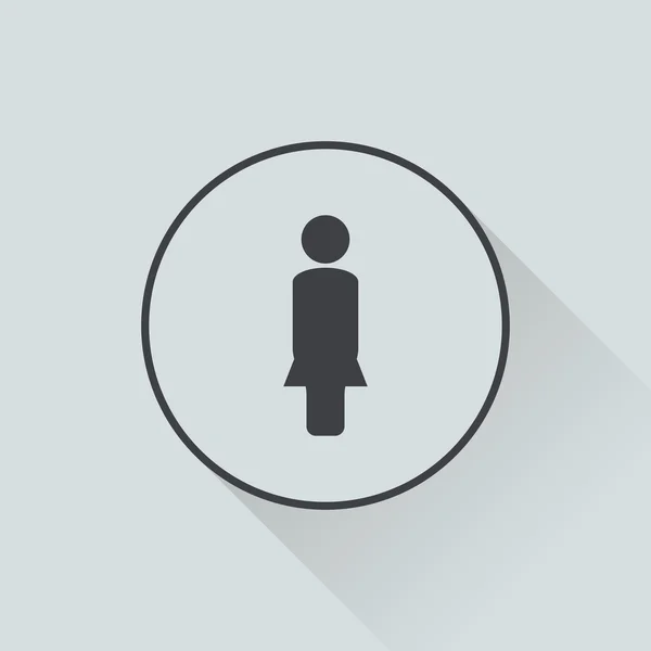 Bussiness icona donna su sfondo bianco — Vettoriale Stock