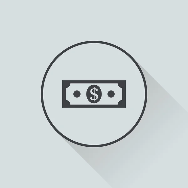 Vlak pictogram van geld vector pictogram — Stockvector