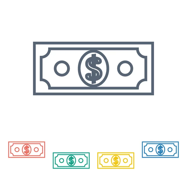 Icono plano del vector de dinero icono — Vector de stock