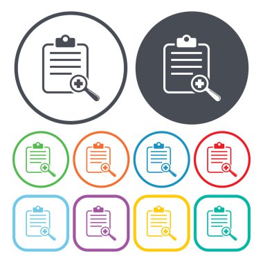 Tıbbi belge vektör simgesi. Beyaz arka plan üzerinde