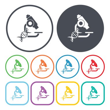 Mikroskop vektör simgesi. Beyaz arka plan üzerinde