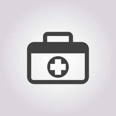 İlk yardım kiti vektör simgesi. Beyaz arka plan üzerinde