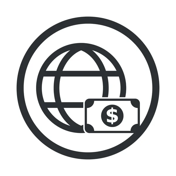 Illustration vectorielle de l'entreprise et de la finance icône planète argent — Image vectorielle