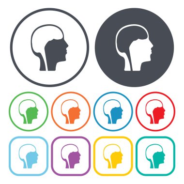 Beyin vektör simgesi. Beyaz arka plan üzerinde