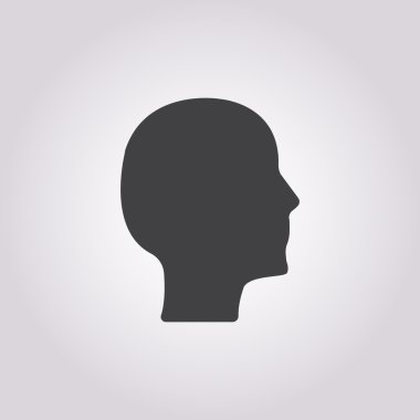 Baş simge vektör. Beyaz arka plan üzerinde