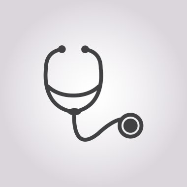 Phonendoscope vektör simgesi. Beyaz arka plan üzerinde